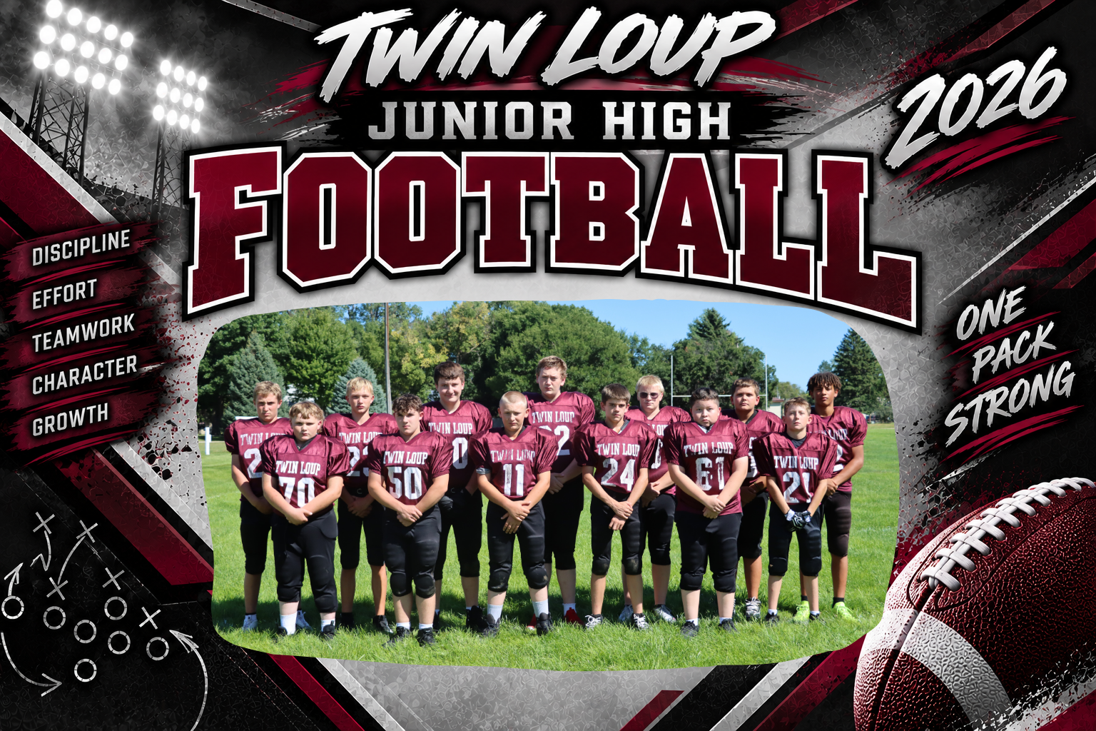 Twin Loup JH Football team photo